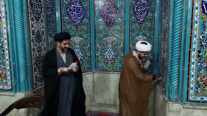 تصاویر/ غبارروبی مساجد بیجار در آستانه ماه میهمانی خدا