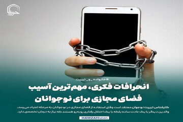 عکس نوشت| انحرافات فکری، مهم‌ترین آسیب فضای مجازی برای نوجوانان