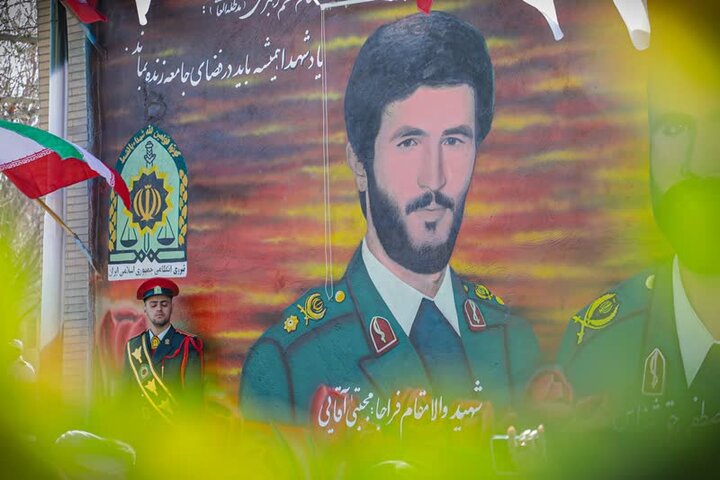 تصاویر / برگزاری آیین رونمایی از دیوارنگاره شهدای انتظامی قزوین