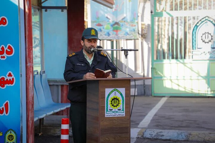 تصاویر / برگزاری آیین رونمایی از دیوارنگاره شهدای انتظامی قزوین