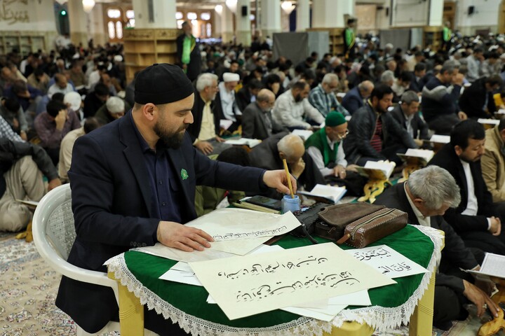 تصاویر/ آیین ترتیل خوانی قرآن کریم در حرم مطهر حضرت معصومه (س)