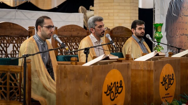 تصاویر/ آیین باشکوه جزءخوانی قرآن کریم و جلسه تفسیر در مصلی کرج