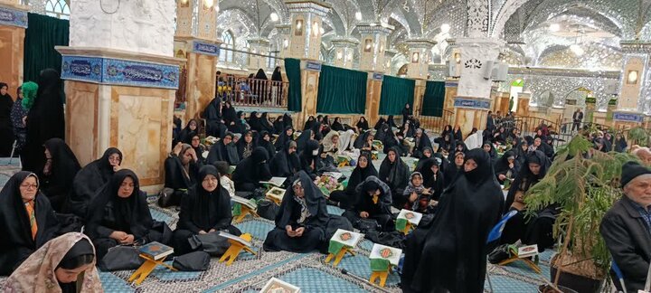 تصاویر/ آیین باشکوه جزخوانی قرآن کریم در آستان مقدس علی‌بن‌باقر( ع)