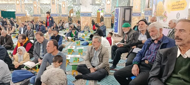 تصاویر/ آیین باشکوه جزخوانی قرآن کریم در آستان مقدس علی‌بن‌باقر( ع)