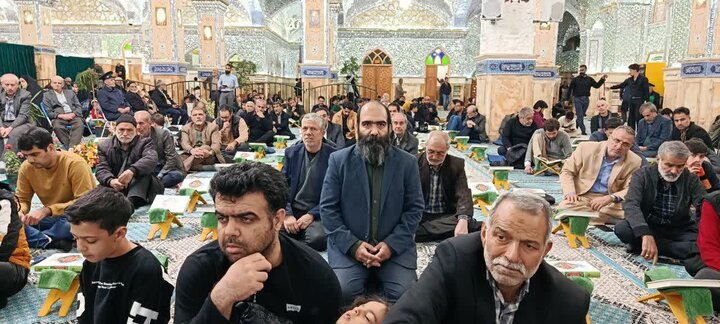 تصاویر/ آیین باشکوه جزخوانی قرآن کریم در آستان مقدس علی‌بن‌باقر( ع)