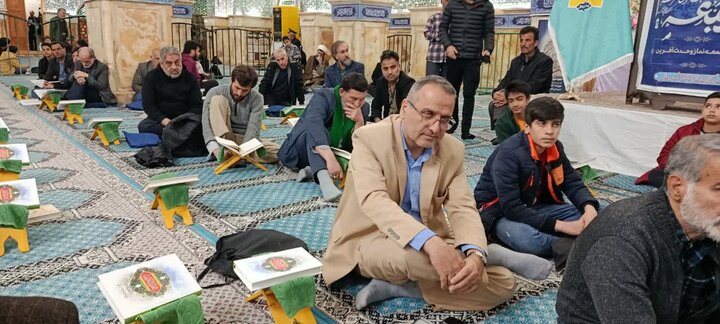 تصاویر/ آیین باشکوه جزخوانی قرآن کریم در آستان مقدس علی‌بن‌باقر( ع)