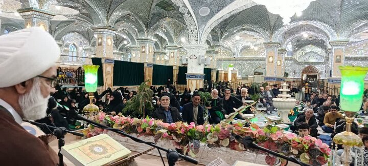 تصاویر/ آیین باشکوه جزخوانی قرآن کریم در آستان مقدس علی‌بن‌باقر( ع)