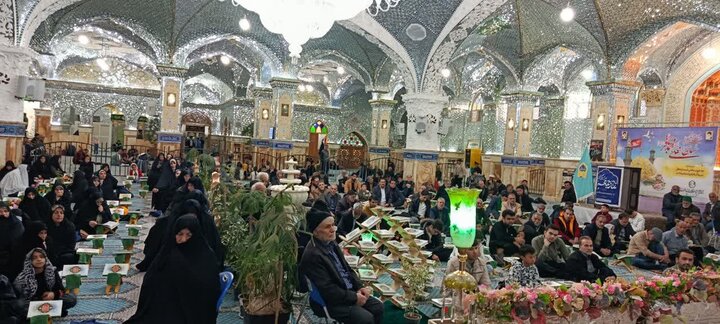 تصاویر/ آیین باشکوه جزخوانی قرآن کریم در آستان مقدس علی‌بن‌باقر( ع)