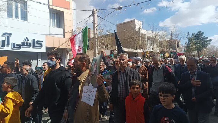 تصاویر/محکومیت اقدامات تروریستی آمریکا و اسرائیل در پی به شهادت رساندن رهبر انقلاب در دلیجان