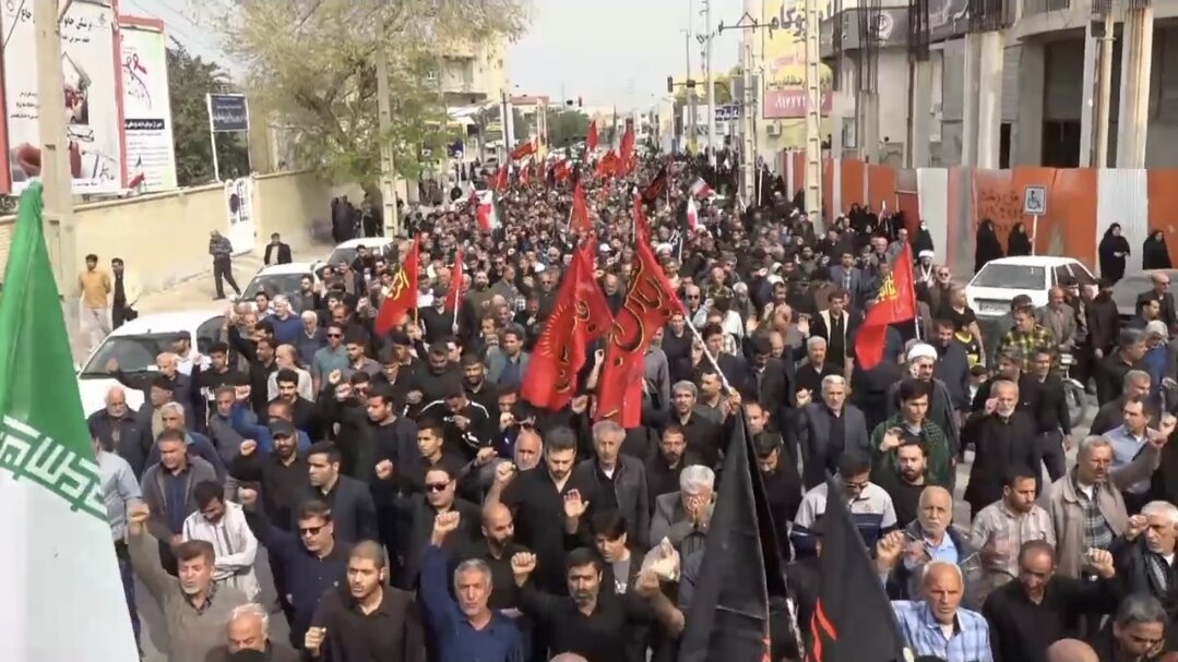 فیلم| مردم برازجان خون خواه شهادت رهبر معظم انقلاب