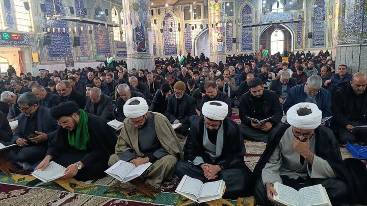 تصاویر / محفل قرآنی و مراسم شام شهادت امام خامنه ای در خرمدره