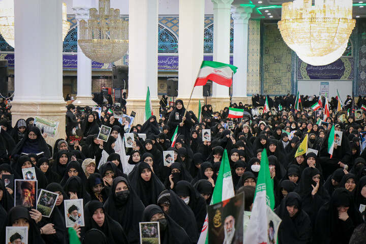 تصاویر/ اجتماع زینبیون قیام بانوان انقلابی در خونخواهی نایب المهدی