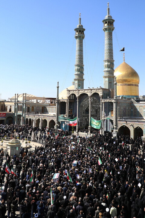 تشییع پیکر مطهر ۸ شهید حملات آمریکایی صهیونیستی در قم