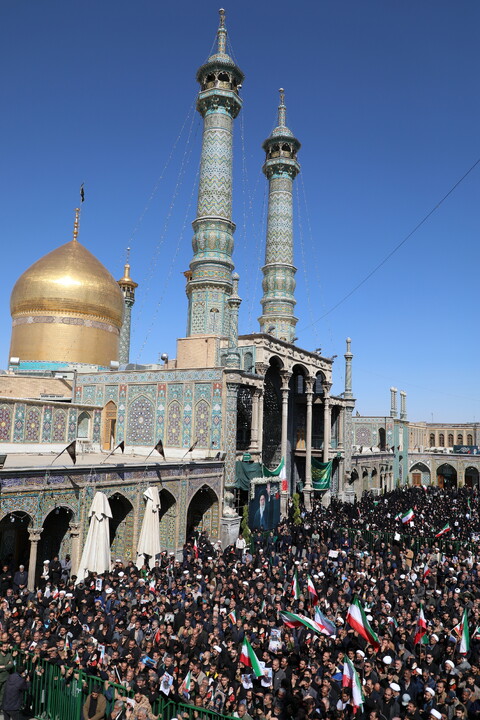 تشییع پیکر مطهر ۸ شهید حملات آمریکایی صهیونیستی در قم
