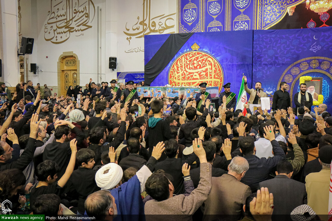 تصاویر/ آئین وداع با پیکرهای پاک پنج شهید حملات موشکی ناجوانمردانه آمریکایی صهیونی شهر قم