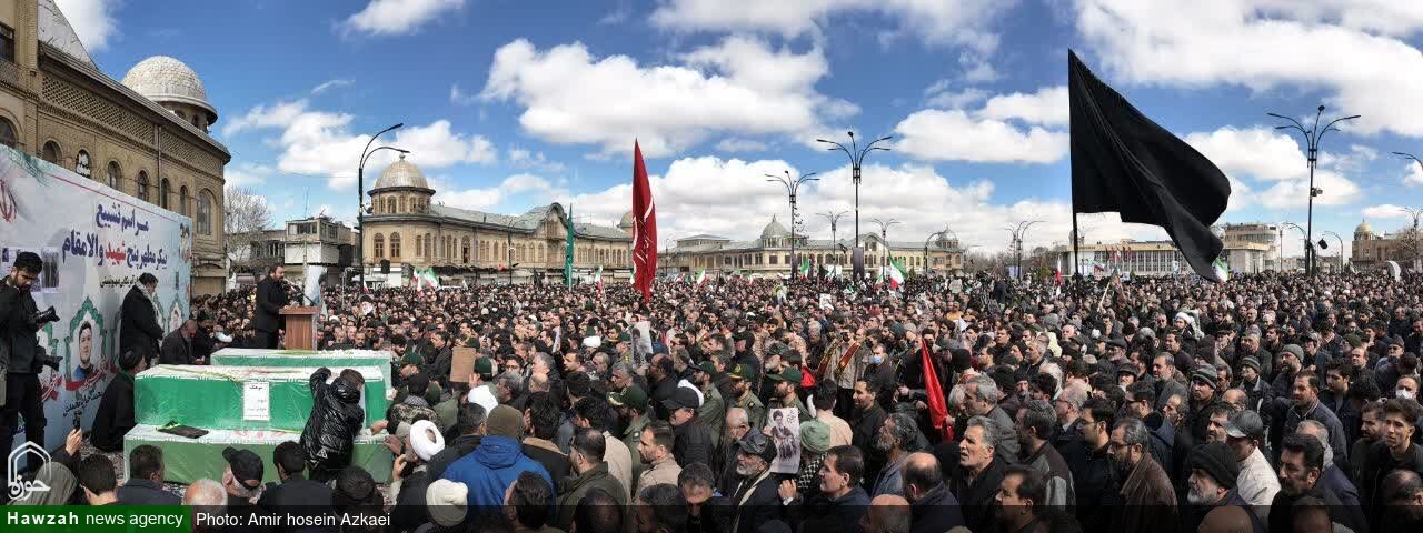 تصاویر / تشییع پیکر پنج شهید والامقام در حمله جنایتکارانه آمریکایی و صهیونی در همدان