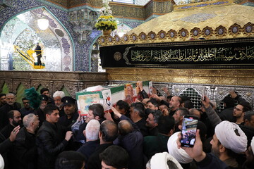 پیکر شهید حجت الاسلام والمسلمین مهدوی کلاته در قم تشییع شد + عکس