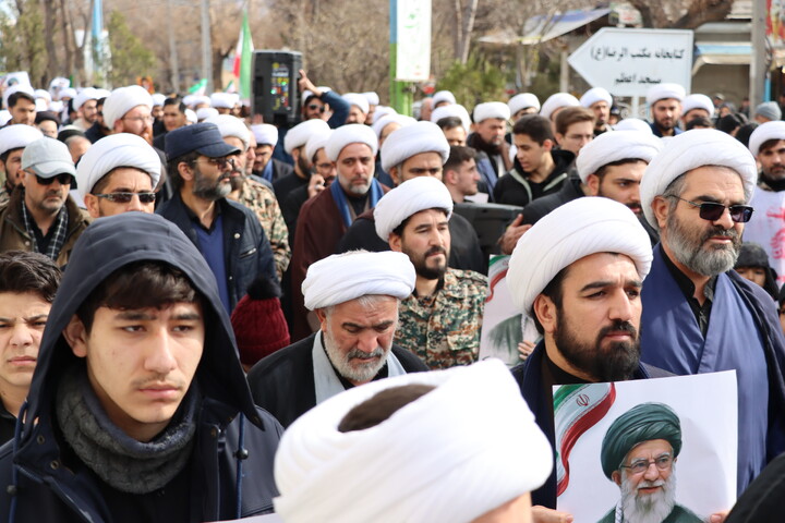تصاویر/ دسته عزاداری روحانیون اردبیل در سوگواری امام شهید