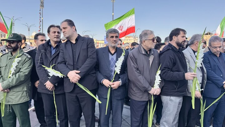 تصاویر / مراسم تشییع شهدای حملۀ جنایتکارانه آمریکا و رژیم صهیونیستی در همدان