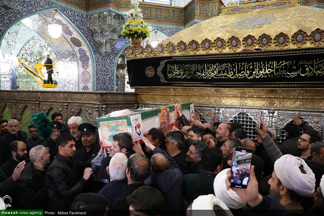 پیکر شهید حجت الاسلام والمسلمین مهدوی کلاته در قم تشییع شد + عکس
