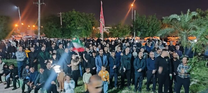تصاویر/ تجمع مردم بندر ریگ در محکومیت تجاوز آمریکایی صهیونی