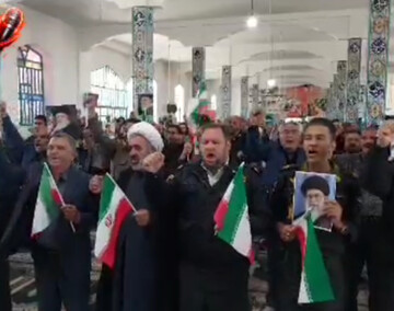 فیلم| فریاد مرگ بر اسرائیل نمازگزاران مروستی