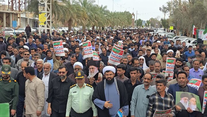 تصاویر/ راهپیمایی مردم ریگان در انتقام‌خواهی امام‌شهید