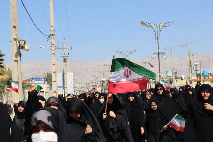 تصاویر/ راهپیمایی باشکوه دیّری‌ها در حمایت از نظام اسلامی