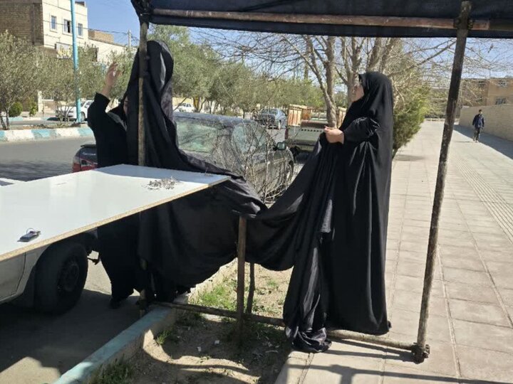 تصاویر/ برپایی موکب «میثاق با امام شهید» بانوان حوزوی یزد