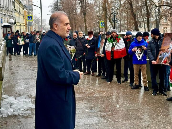 شیعیان و دوستداران ایران در مسکو شهادت امام خامنه ای را تسلیت گفتند