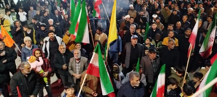 تصاویر / حضور حماسی بهاری ها در محکومیت حملات آمریکایی صهیونیستی