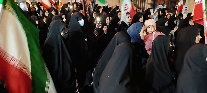 تصاویر / حضور حماسی بهاری ها در محکومیت حملات آمریکایی صهیونیستی
