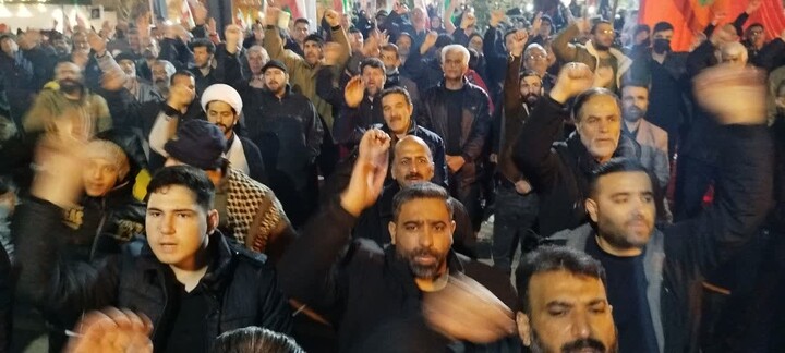 تصاویر / حضور حماسی بهاری ها در محکومیت حملات آمریکایی صهیونیستی