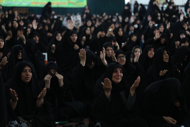 تصاویر / تجمع بانوان بهاری در جهت خونخواهی قائد امت