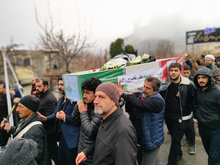 تصاویر/ برف هم مانع تشییع یکی از شهدای اقتدار در قمصر نشد