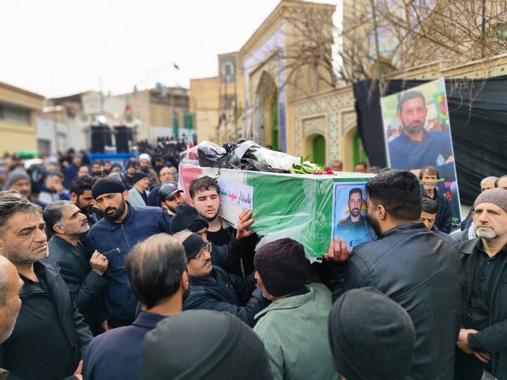 تصاویر/ برف هم مانع تشییع یکی از شهدای اقتدار در قمصر نشد