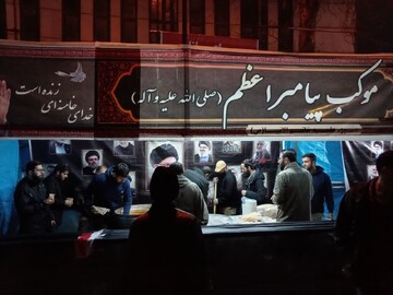 تصاویر/ برپایی موکب پیامبر اعظم (ص) مدرسه علمیه خاتم الانبیاء سنندج  به مناسبت شهادت قائد امت