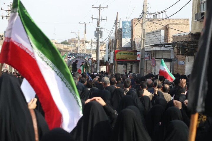 تصاویر/مراسم تشییع شهید امنیت محمد کلولی موگهی شهرستان شوشتر