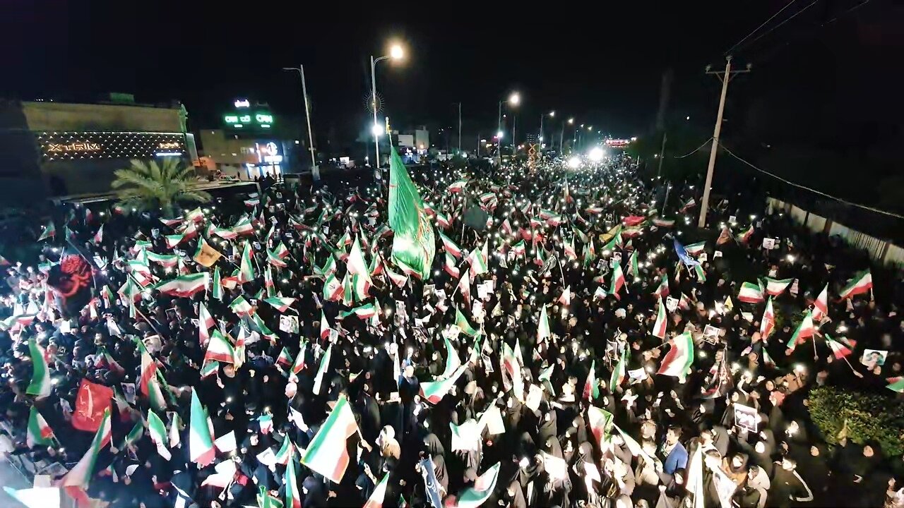 فیلم| تایم لپس تجمع مردم اهواز در بیعت با رهبر معظم انقلاب اسلامی