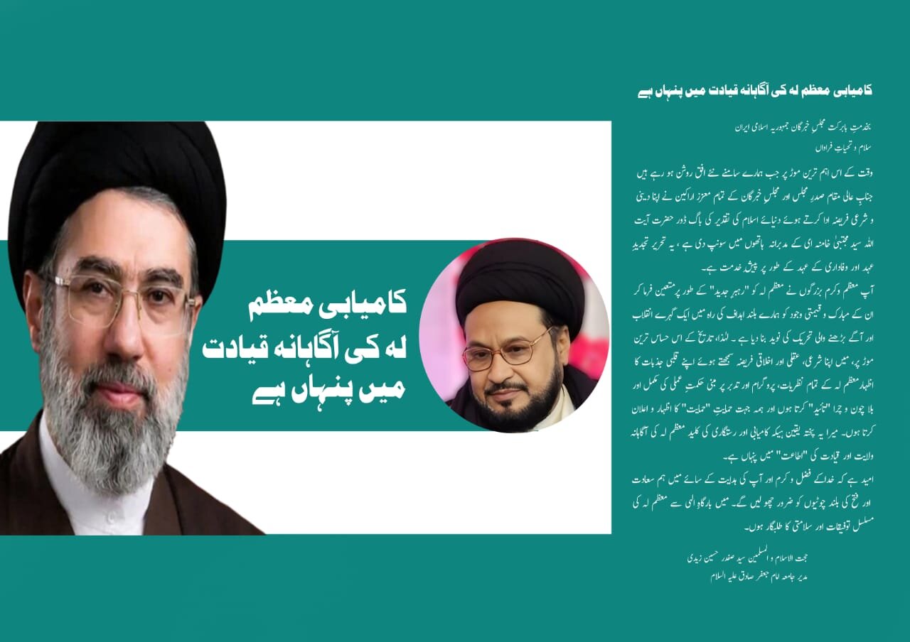 کامیابی اور رستگاری معظم لہ کی آگاہانہ ولایت اور قیادت میں پنہاں ہے، مولانا صفدر حسین زیدی