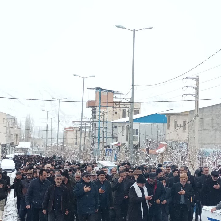 تصاویر/ مراسم راهپیمایی روز جهانی قدس در هوای سرد و برفی بخش ارجمند استان تهران