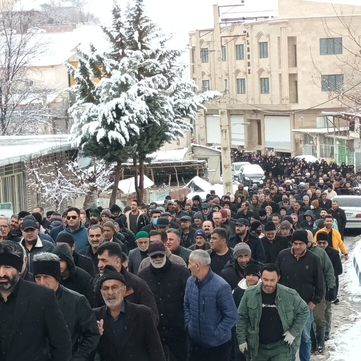 تصاویر/ مراسم راهپیمایی روز جهانی قدس در هوای سرد و برفی بخش ارجمند استان تهران