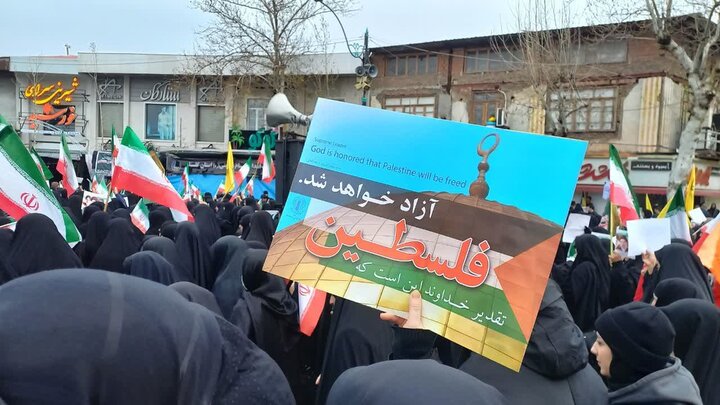 فیلم | حضور پرشور طلاب خواهر علی آبادی در راهپیمایی روز قدس
