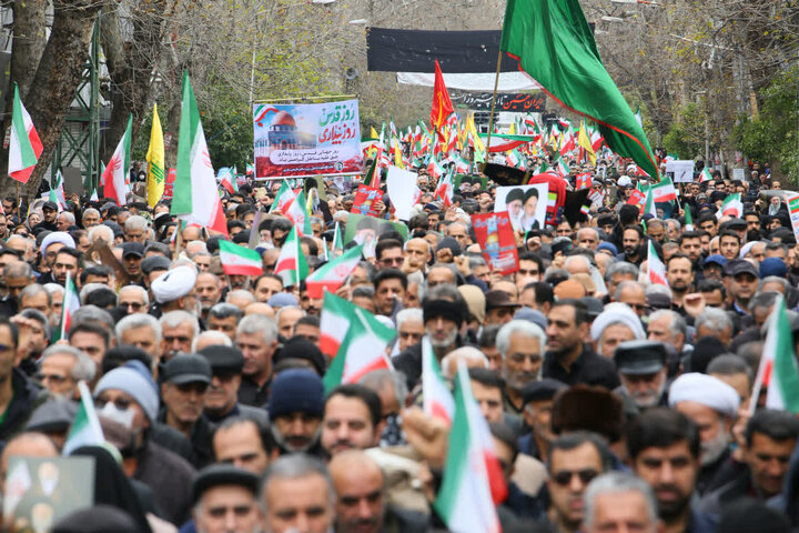 راهپیمایی باشکوه مردم ساری در روز قدس ۱۴۰۴