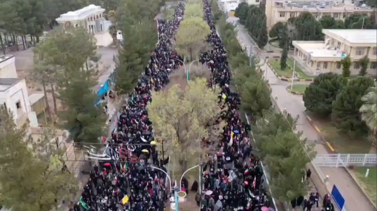 فیلم| تصویر هوایی از خروش کرمانی ها در روز قدس