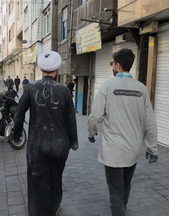 حضور نیروهای طلاب جهادی قرارگاه امام شهید کنار مردم مقاوم تهران