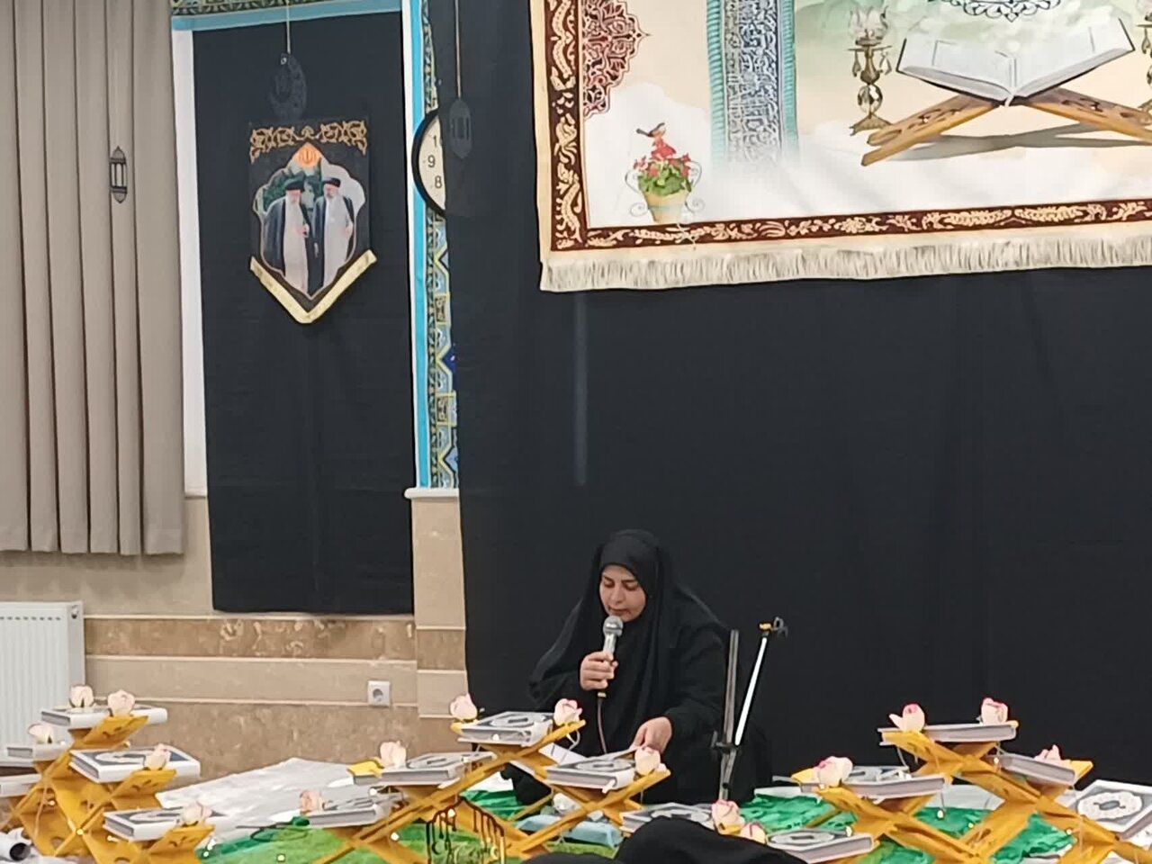 بانوان طلبه مدرسه علمیه نرجسیه سیرجان در صف مقدم جبهه جهاد رمضان+تصاویر