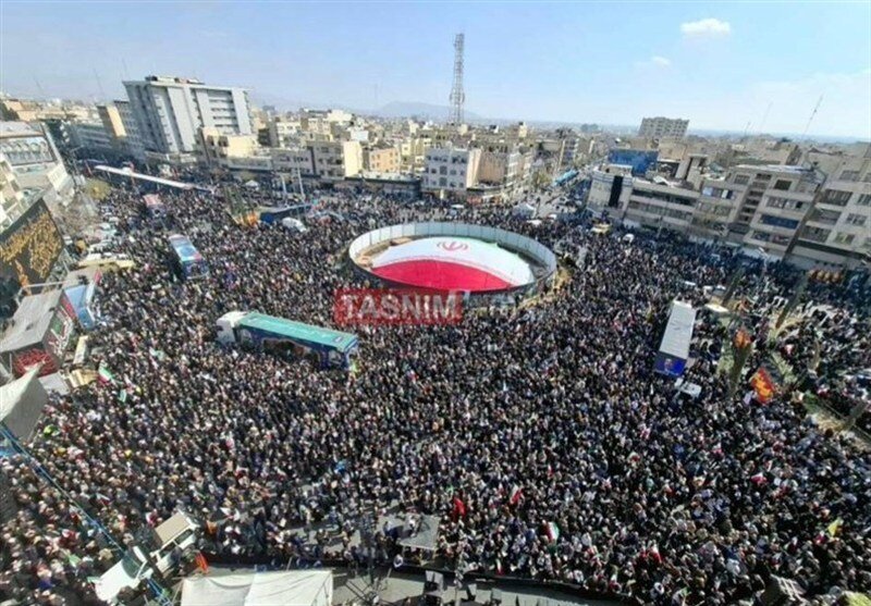 Funeral of Larijani, Basij Chief, Seamen Held in Tehran