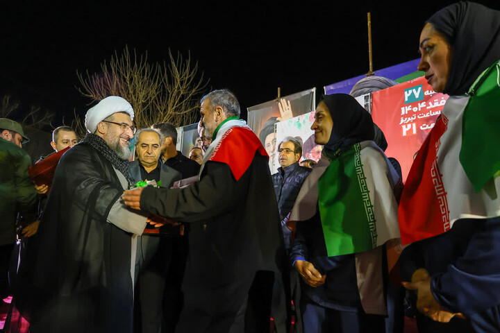 آیین استقبال از تیم ملی فوتبال بانوان ایران در تبریز