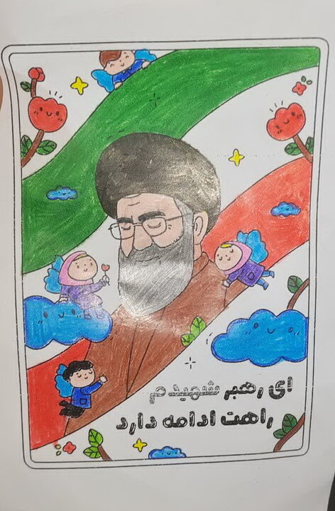 تصاویر/ ایستگاه نقاشی موکب مدرسه علمیه المهدی(عج) آران و بیدگل